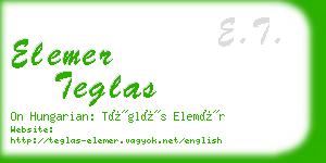 elemer teglas business card